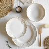 Elegant Retro Embossed Ceramic Dinner Plate Collection