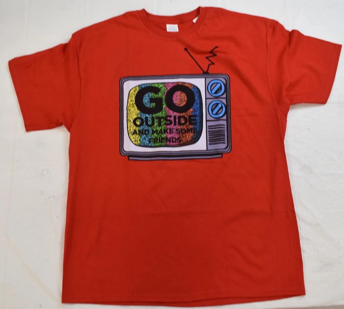 

Mens Go Outside And Make Some Friends Funny Red Shirt New XL 3XL