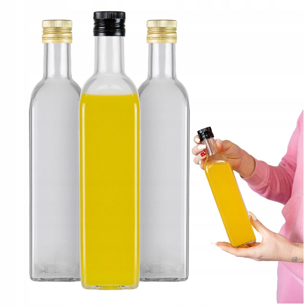 MARASCA Bottle with Dispenser, Colorless, 250 Ml, for Olive Oil, Tinctures, Wine, Juice