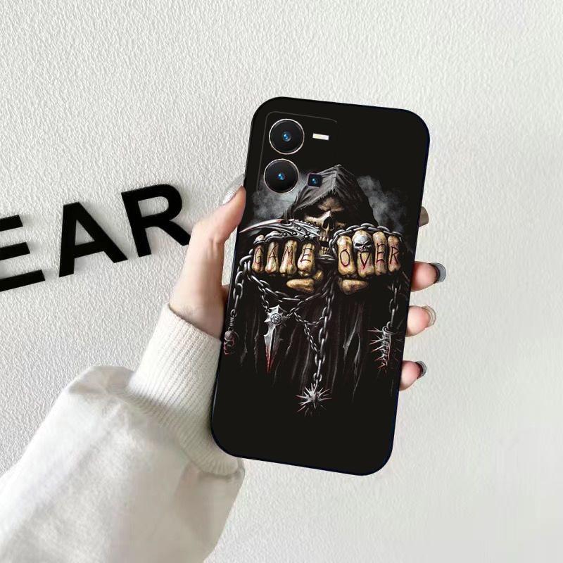 Grim Reaper Skull Skeleton Phone Case For VIVO Y53S Y33S Y01 Y22S Y31 Y21 Y70 Y21S Y72 V21 V2023 V21E V20 SE iQOO Z8x X100 Pro VIVO iQOO Z8