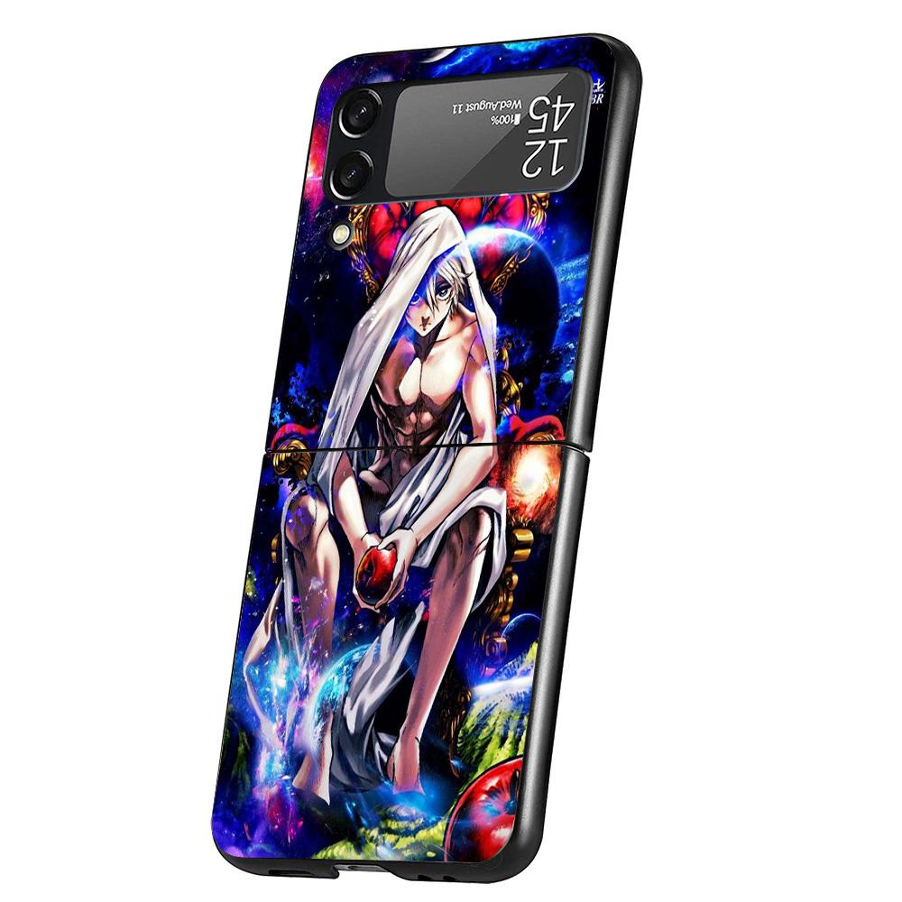 Record of Ragnarok Anime Case Phone Cover for Samsung Galaxy Z Flip 6 5 4 3 5G ZFlip6 ZFlip5 ZFlip4 ZFlip3 Black Hard Trend Fund