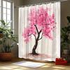 1pc Pink Blossom Tree Shower Curtain - Soft Impressionistic Design, Polyester, 70.8x70.8In, 12 Hooks, Washable & Durable