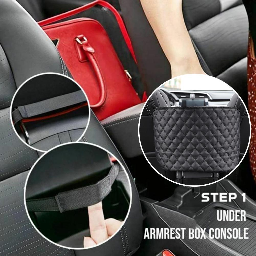 

Car Organizer PULeather Car Storage Net Bag Auto Universal Handbag Holder for men and womenTravel Pocket Bag чёрный