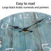 Wall Clock Kit Wooden Hanging Clock 10inch Silent Non-Ticking Clock Decor Retro Round Battery Operated Hanging Clock For Home