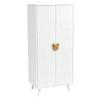 Wardrobe (single Item 70 × 55 × 170 Cm), Double Door Design with Large Storage Compartments, Cartoon-shaped Handles and Raised Feet, Wood Color
