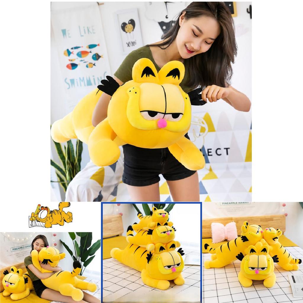 Adorable Orange Garfield Cat Plush Pillow Soft Pp Cotton Stuffed Animal Toy 60cm-100cm