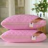 Cotton Pillow Bedroom Bed Sleep Cervical Pillow Middle-high Pillow Core Frosted Thickened Machine Wash Quilt Cover White