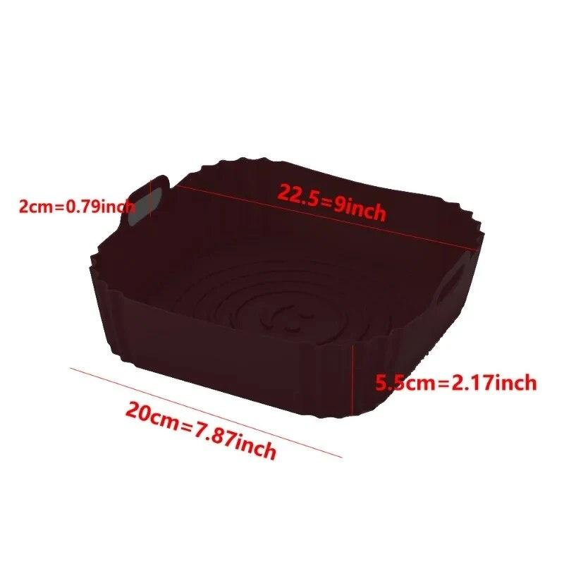 1/2PCS Square Silicone Air Fryer Liners - 8 Inch Reusable Air Fryer Pot - Air Fryer Accessories Air Fryer Inserts for 4 to 7 QT