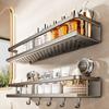 Wall-Mounted Aluminum Suction Cup Towel Rack & Bathroom Storage Shelf