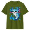 Fun Blue Axolotl Kawaii Lover Tshirts Unisex Round Neck Cotton T Shirt Short Sleeve Tee Shirt Classic Tops