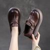 Fashion Summer New Retro Thick Soled Genuine Leather Flats Loafer Simple And Comfortable Casual Commuter Women's Outdoor Walking  Shoes