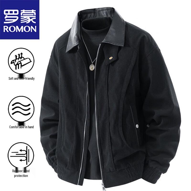 ROMON Men's Spring Autumn Casual Lapel Jacket