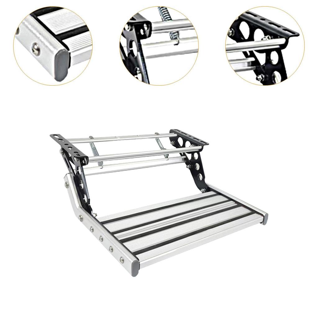 Foldable Step for RV Travel Trailer Lightweight Aluminum Accessory Safe Use