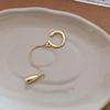 Metal Water Drop Geometric Tassel Clip-On Earrings - Elegant, Simple Accessories for Women