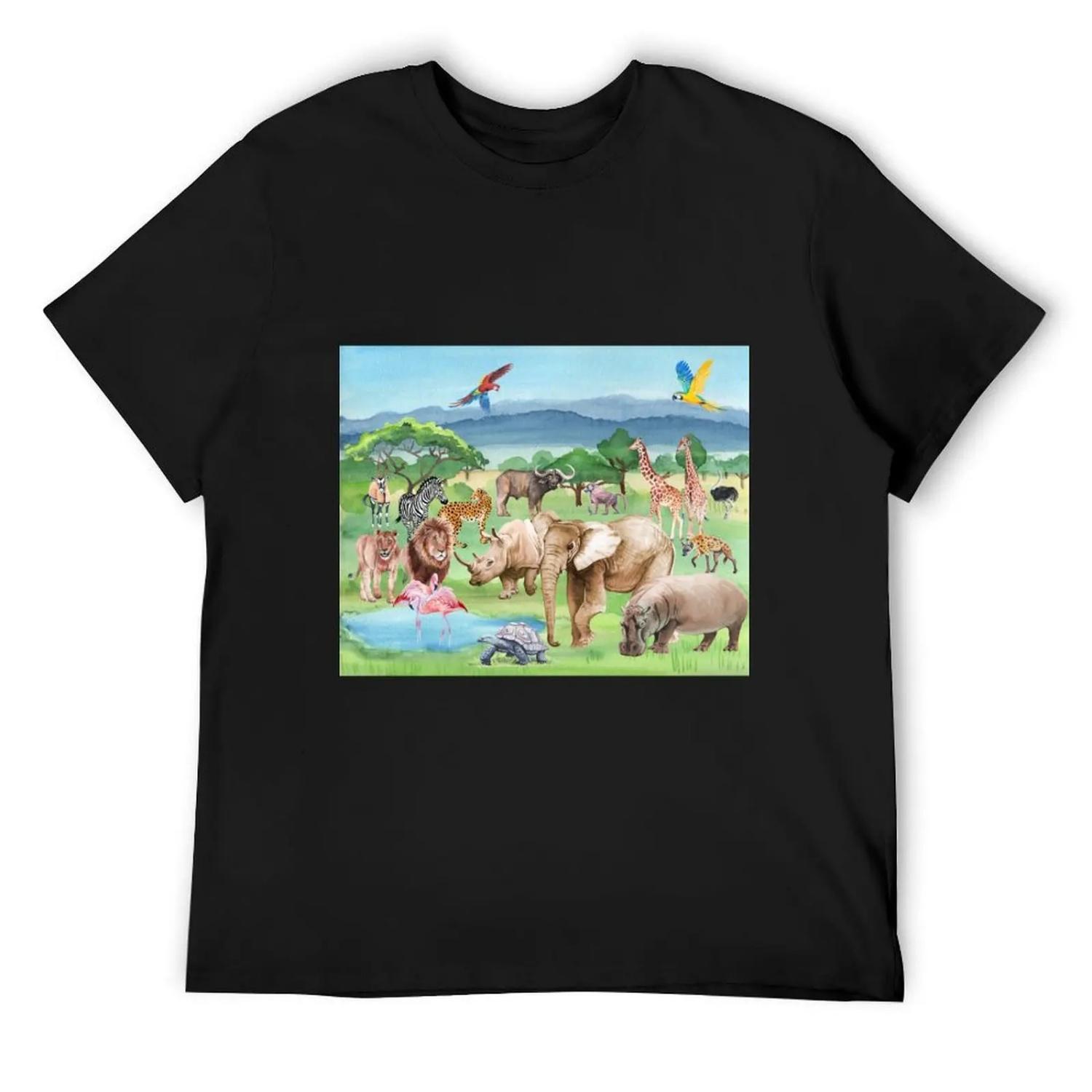 

0 African wildlife and animals watercolor XXXXXL чорний