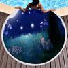 Celestial Bodies Moon Blue Night Sky Round Beach Blanket Super Soft Polyester Absorbent and Sandproof Beach Towel Picnic Blanket