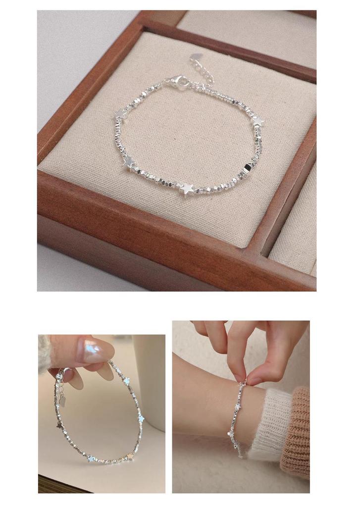 S925 Sterling Silver Star Fragment Bracelet - Light Luxury, Exquisite Design, Stackable Women’s Hand Jewelry