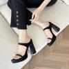 New summer temperament with skirt high-heeled sandals women wear open-toed thick-soled thick-heeled waterproof table sandals