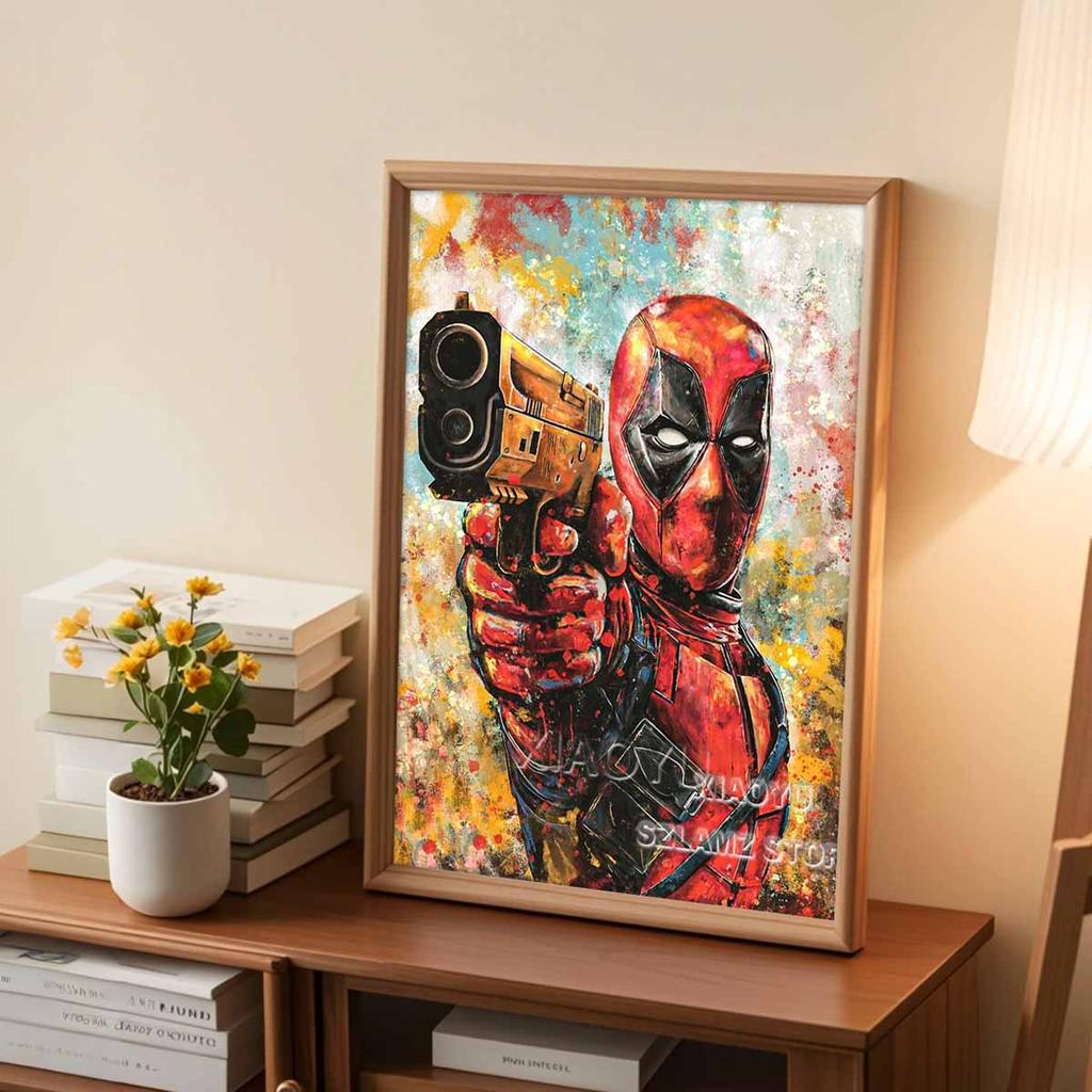 5D DIY Diamond Art Painting Kits for Adults, Deadpool Full Round Crystal Diamond Kits for Beginner for Home Wall Decorate