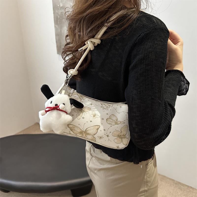 Small and Fresh Simple Underarm Bag for Women In Summer New Trendy Butterfly Printed Dumpling Bag One-shoulder Crossbody Bag Trendy