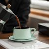 High-End Handmade Blue and Yellow Ceramic Coffee Cup & Saucer Set: Perfect for Housewarming, Weddings, or New Home Gifts