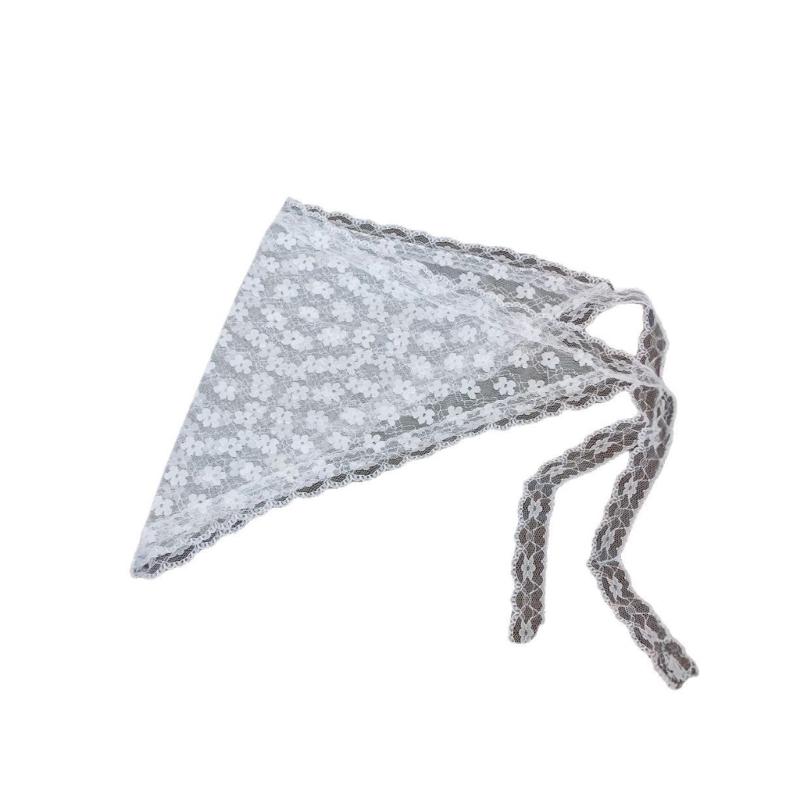 

Треугольный шарф с французской вышивкой Декор для дома Цветочный дизайн Легкий шарф для волос Стильный акцент 1