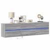 VidaXL Wall-Mounted TV Cabinet with LED Sonoma Grey 180x31x45 Cm, Floating TV Stand, Wall-Mounted Multimedia Unit, Wall-Mounted TV Unit, 3307938