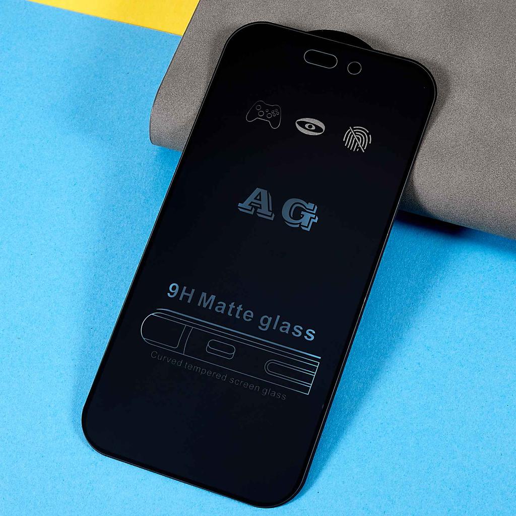 For iPhone 14 Pro 6.1 Inch Matte Tempered Glass Screen Protector Full Cover Silk Printing Full Glue Fingerprint-free Film