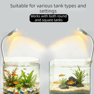 Infinitely Variable Dimming Aquarium Light 3-color Fish Tank Lamp LED Fish Tank Light  Nano Tank