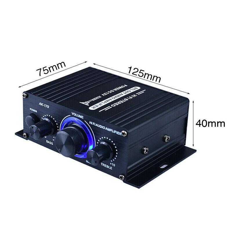 20W+20W Hi-Fi Digital Stereo Amplifier: Compact Design, Dual Channel 20W Output, Low Distortion, Aluminum Alloy Body for Cars & Homes