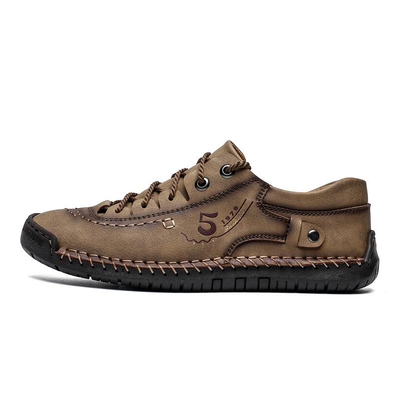 Men Leather Shoes Outdoor Comfortable High Quality Fashion Soft Homme Ankle Non-slip Flats Casual Moccasin Handmade Big Size 48