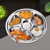 Prato de Jantar Seguro Reutilizável Lavável na Máquina de Lavar Louça Grande Capacidade Louça Aço Inoxidável 2/3/4/5/6 Divisórias Redondo
