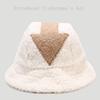 European and American Creative New Arrow Bucket Hat Men and Women Personality Street Trend Teddy Fleece Basin Hat Autumn and Winter Thermal Hat