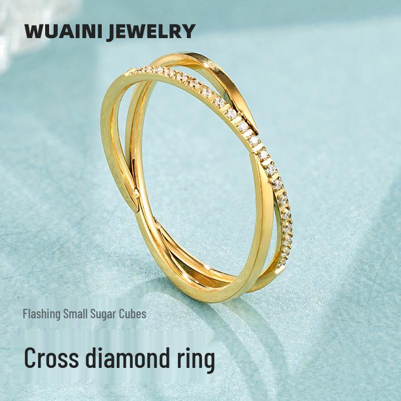 

Minimalist Titanium Steel Zircon Ring - Non-fading Square Design Size 6