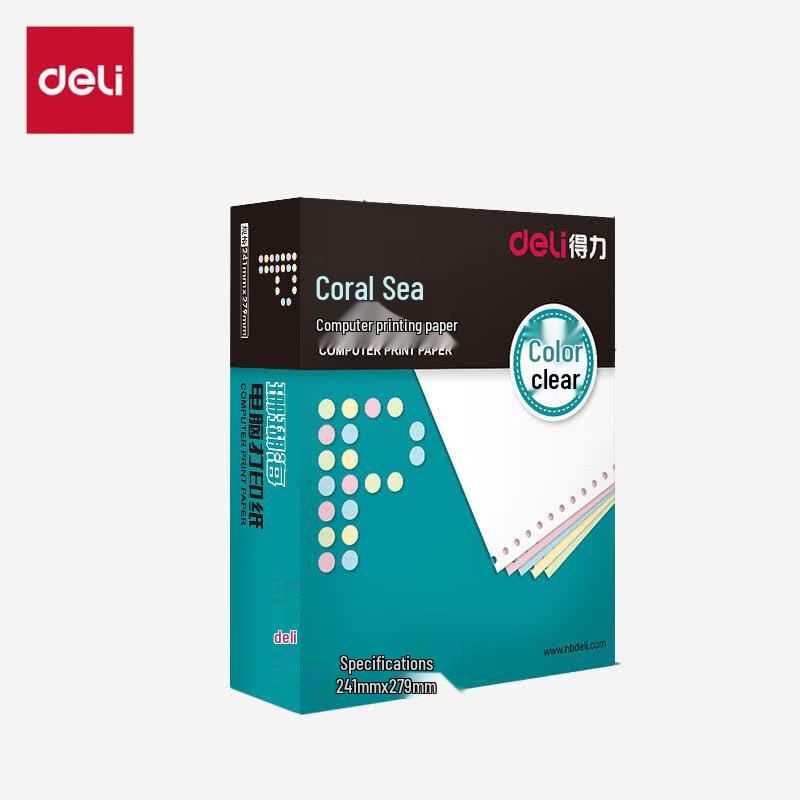 Deli Coral Sea Continuous Form Dot Matrix Paper