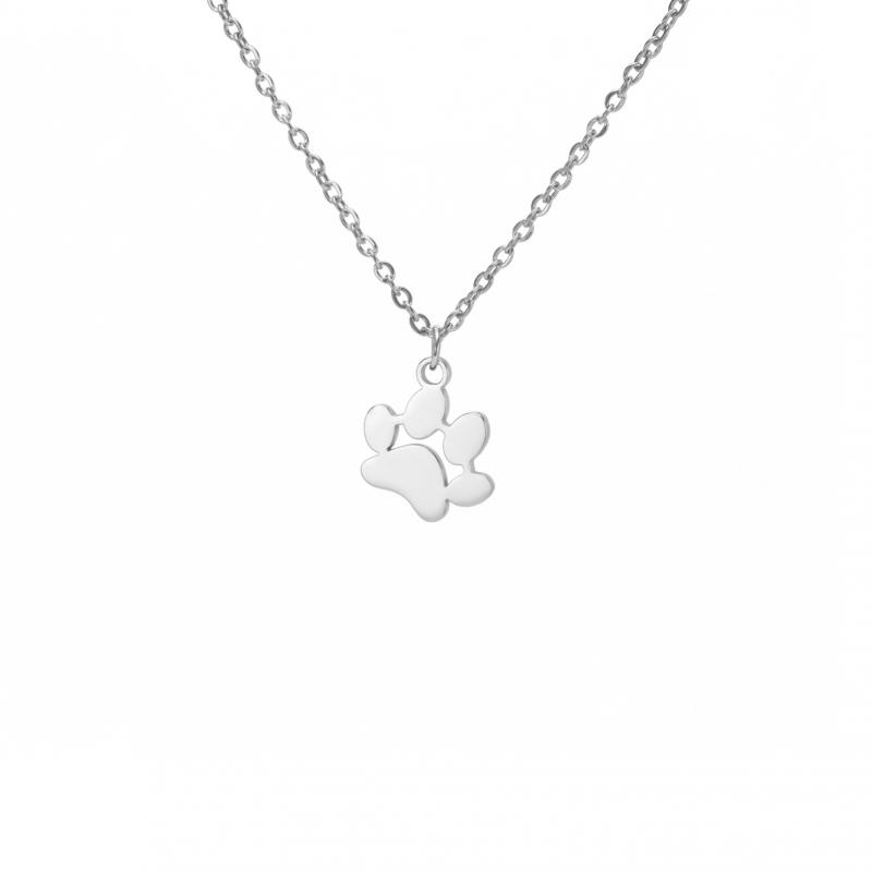 Cute Cartoon Cat Paw Print Pendant Necklace Layered Animal Footprint Chain Stainless Steel Adjustable Unisex Dainty Jewelry