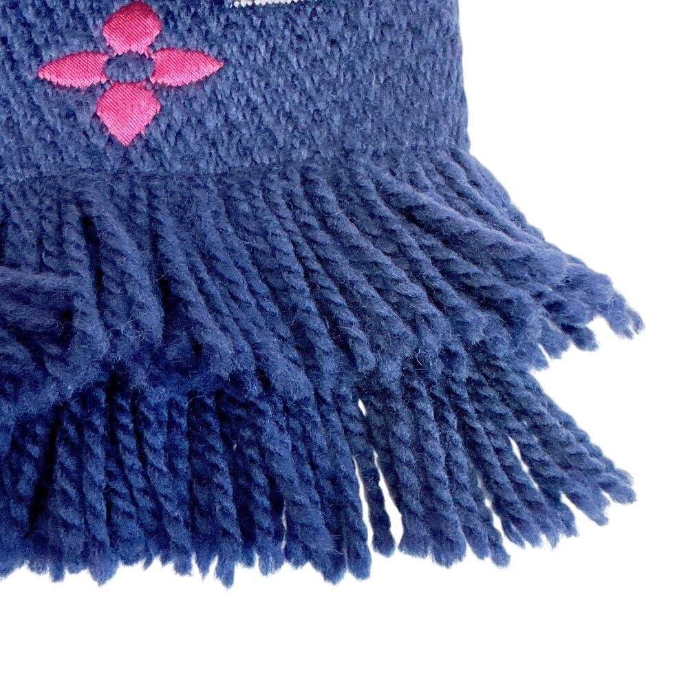 LOUIS VUITTON M70899 Rainbow Monogram wool Escalp Logo Mania Scarf Navy wool Used