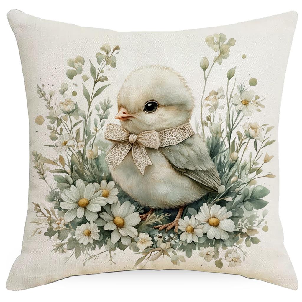 Retro Farmhouse Pillowcase Floral Animal Home Sofa Cushion Pillowcase