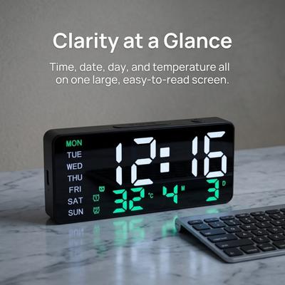 Multifunctional Electronic Clock Dual Alarm Date Week Display Timer LED Digital Clock  Bedroom Use