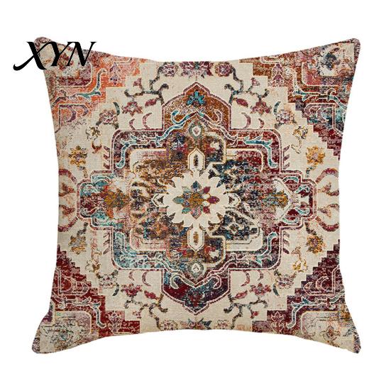 Square Pillow Case Boho Throw Covers, 18 x Inch Bohemia Bedroom Pillowslip Ethnic Style Cushion Case, Decorative Pillowcase for Sofa Couch