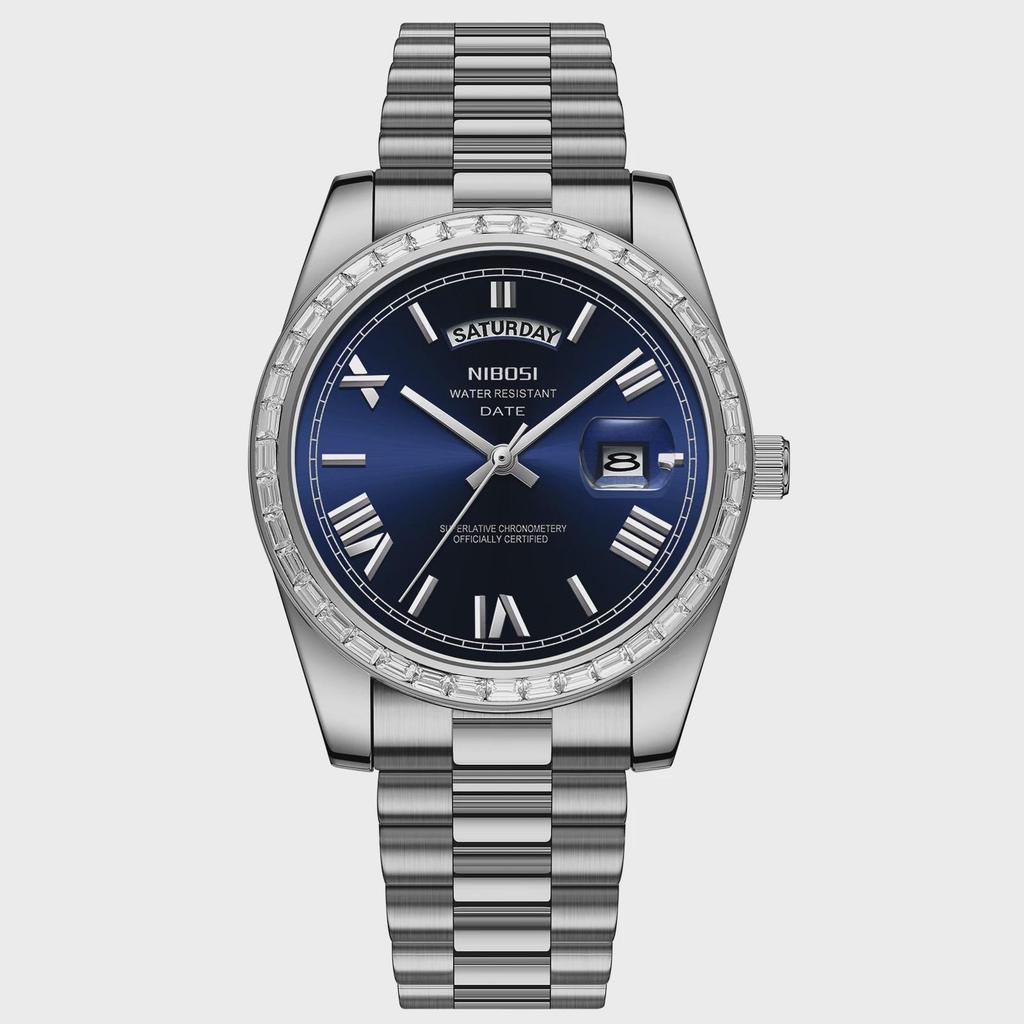 NIBOSI Fashion Men Watches Top Brand Luxury Wristwatch Day Date Miyota Quartz Watch Men Waterproof Clock