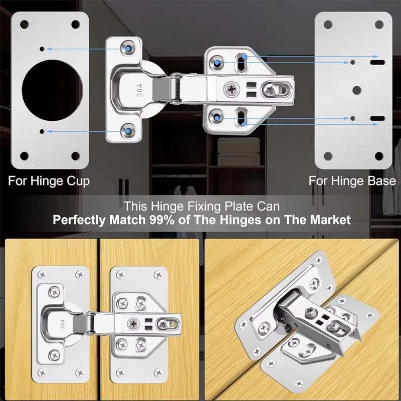 Hinge Repair Plate Cabinet Furniture Drawer Table Scharnier Stainless Steel Household Hardware Hinge Fixing Plate