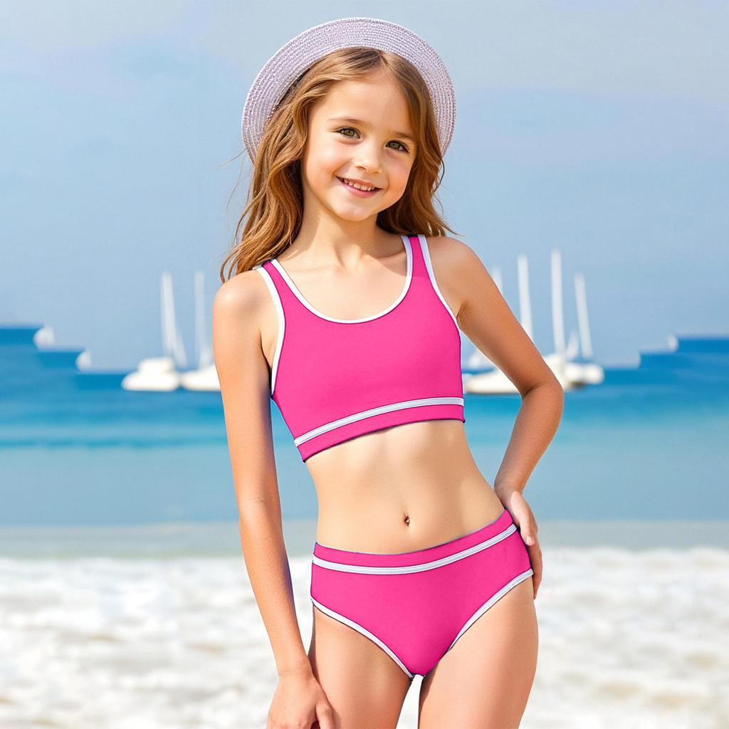 Ensemble Bikini pour Filles - Maillot de Bain Ado Haut & Bas Séparés