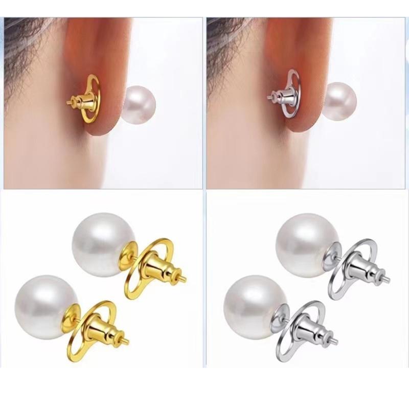 10pcs Comfortable Earring Backs Stylish Earring Backs with Pigs Nose/Flower Shape Unique Lifters for Heavy Earrings