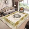 Golden Border Luxury Carpet Soft Foldable Large Rugs for Living Room Easy Clean Non-slip Mat Kids Safe