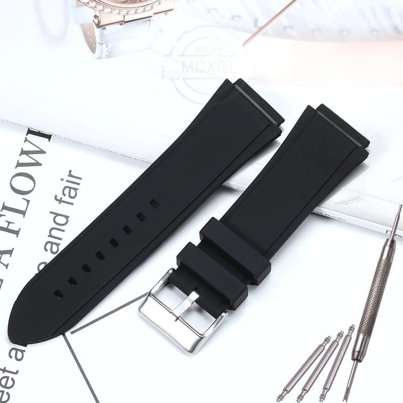 

Silicone Watch Band Suitable For GUESS W0247G3 W0040G3 W0040G7 Men s Sports Waterproof Rubber Strap Bracelet Watch Accessories 22mm чорний