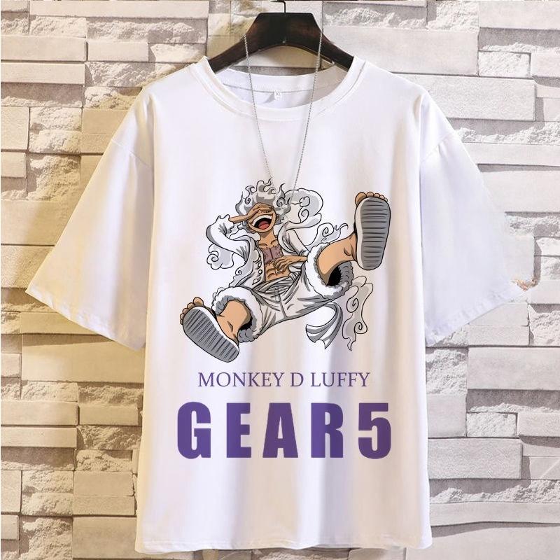 Monkey D Luffy Gear 5 Pure Cotton TShirt Summer Casual Streetwear Anime Style S