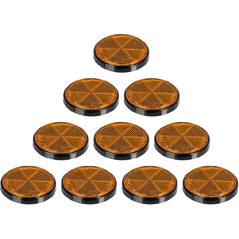 10 Pack Safety Reflectors Red Self Adhesive Rectangle Reflector For Mailboxes Trailer Caravan Truck Lorry Or Agricultural Machines