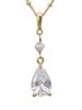 [Cherry] Cubic Zirconia Drop Austrian Glass Bead Pendant Necklace A1082