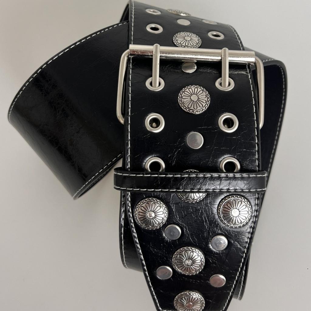 European and American Punk Rivet Sexy Wide Belt Men's Street Belt, Random Claw Nail Jeans Belt